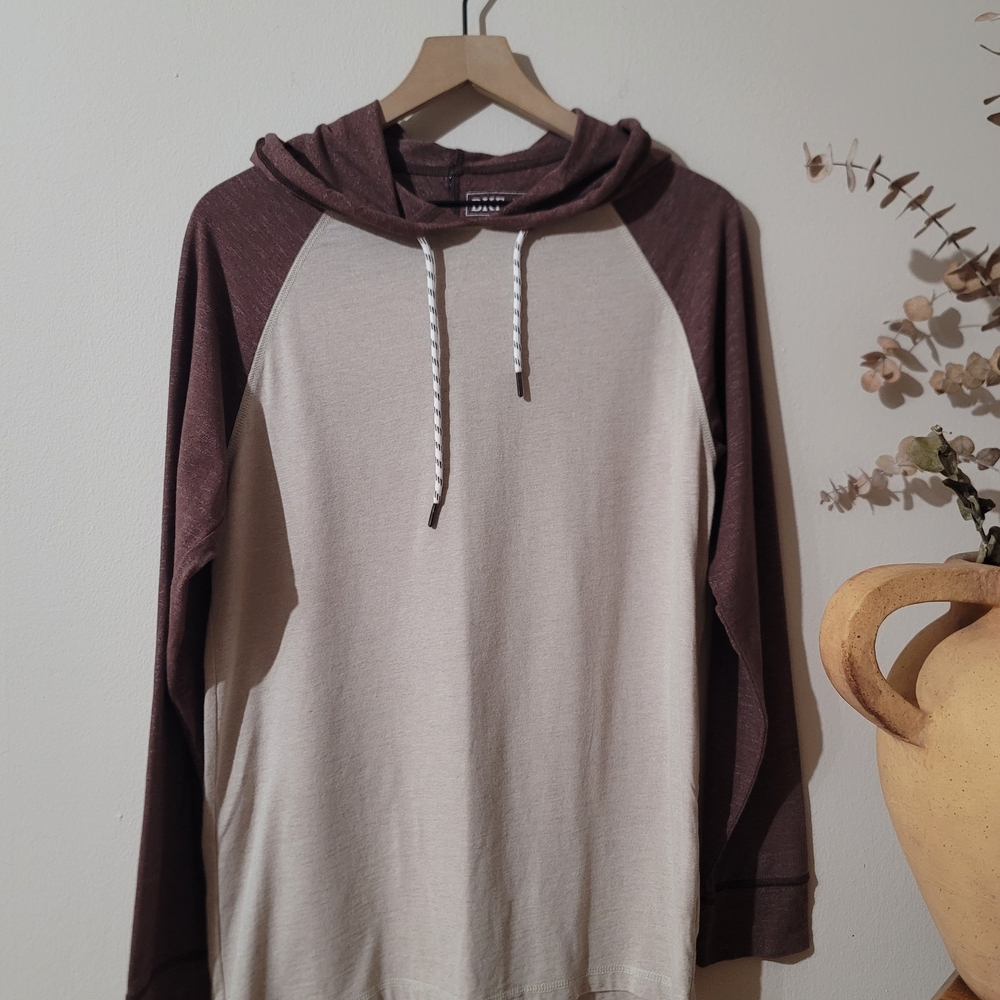 BKE Vintage Inspired Heathered Raglan Hoodie Cotton Blend New Sz M Gorpcore